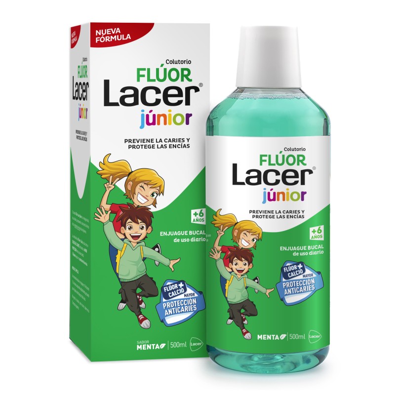 LACER COLUTORIO FLUOR 0'05 JUNIOR MENTA 500ML