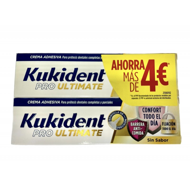 KUKIDENT PRO ULTIMATE DUPLO 40 GR+40GR SIN SABOR