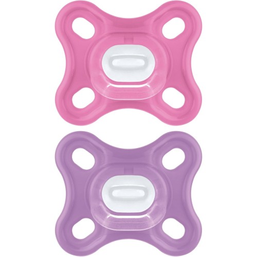MAM CHUPETE SILICONA  COMFORT 0-3 MESES PACK DOBLE ROSA + MORADO
