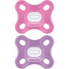 MAM CHUPETE SILICONA  COMFORT 0-3 MESES PACK DOBLE ROSA + MORADO