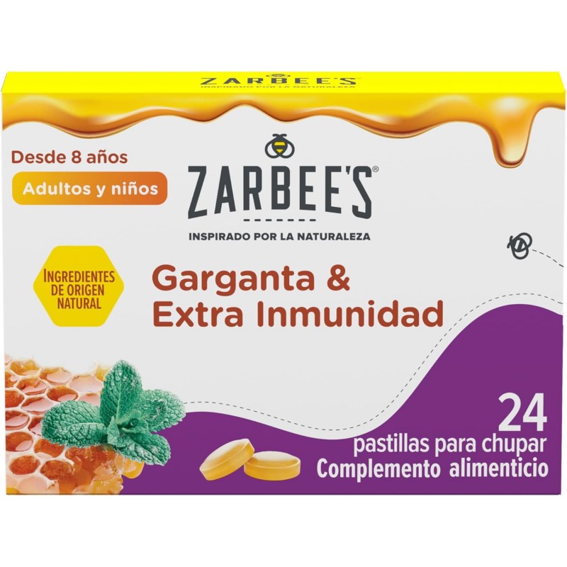 ZARBEES GARGANTA Y EXTRA INMUNIDAD 24 PASTILLAS
