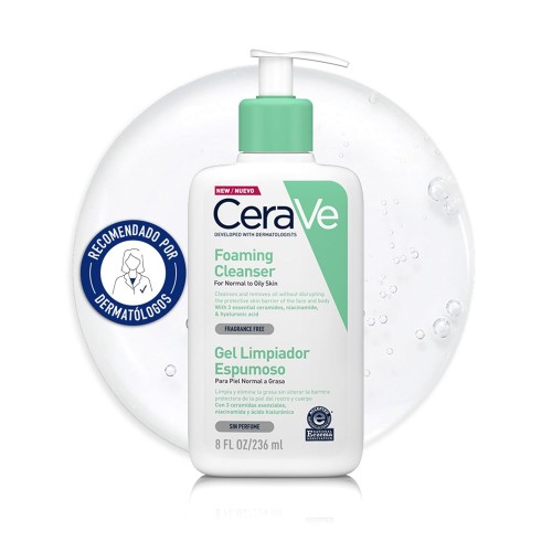 CERAVE GEL LIMPIADOR ESPUMOSO  236 ML