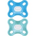 MAM CHUPETE SILICONA COMFORT A 0-3 MESES PACK 2 UN TONOS AZULES