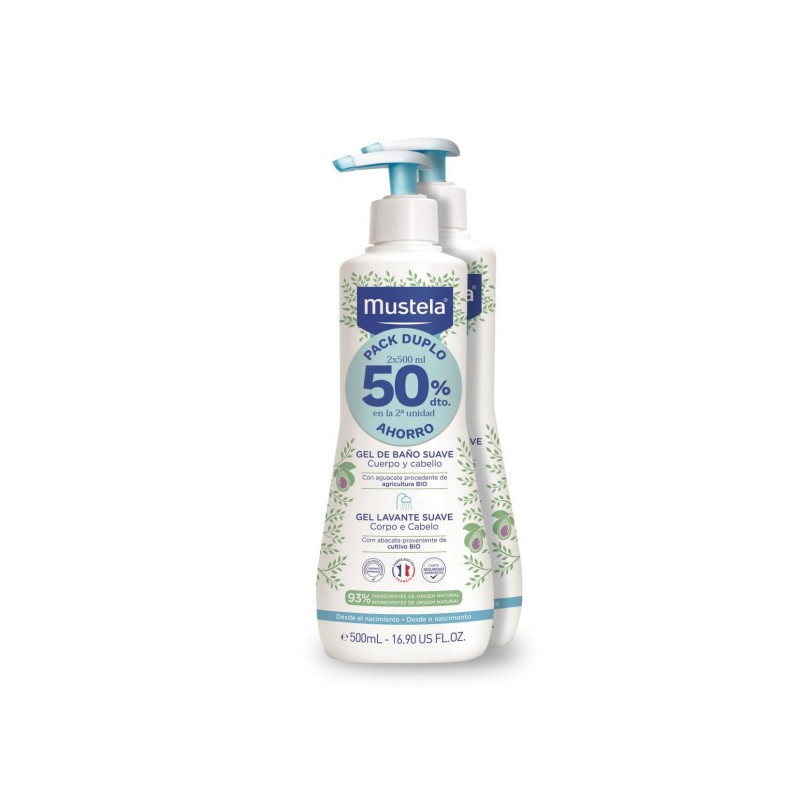 MUSTELA DUPLO GEL LAVANTE SUAVE 50 % DTO 2ª UD