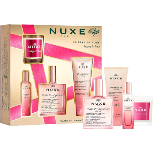 NUXE COFRE  HUILE FLORAL 100 +GEL +PERFUM  +VELA