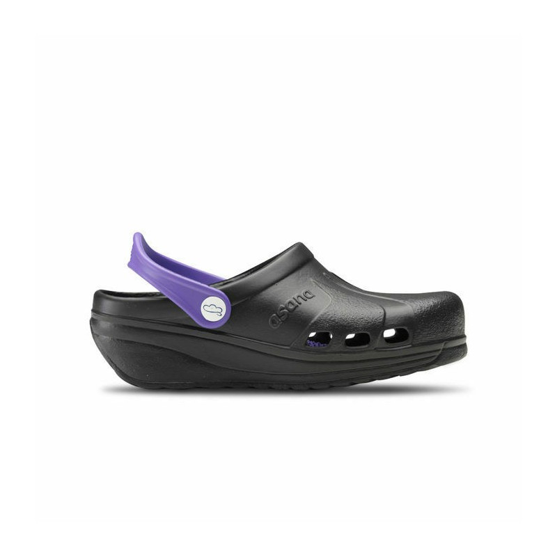 ZUECO FELIZ CAMINAR ASANA NEGRO/LAVANDA T-42