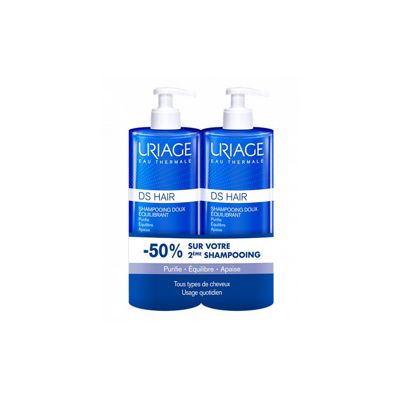 URIAGE DS HAIR CHAMPU SUAVE REGULADOR 500 ML+500