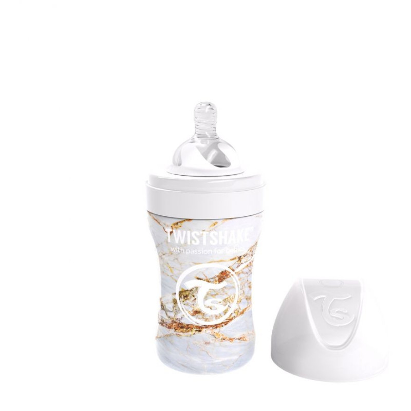 TWISTSHAKE BIBERON ANTICOLICO ACERO MARMOL 260ML