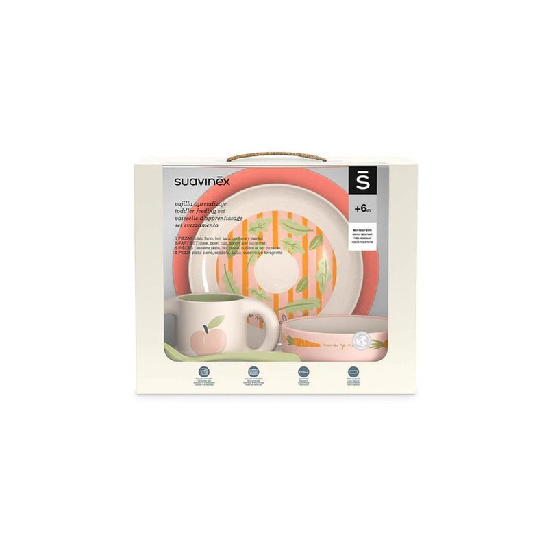 SUAVINEX VAJILLA INFANTIL NIÑA CORAL  +6M