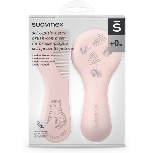CEPILLO Y PEINE INFANTIL SOFT SUAVINEX ROSA DECO