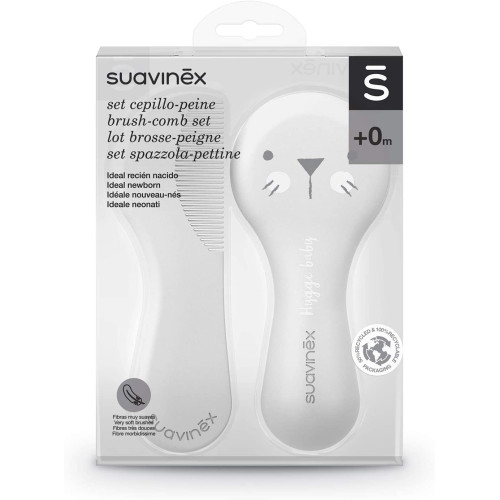 CEPILLO Y PEINE INFANTIL SOFT SUAVINEX BLANCO DE