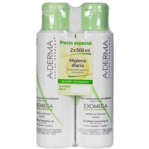 A-DERMA EXOMEGA ACEITE LIMPIADOR DUPLO 2U 30 % DTO
