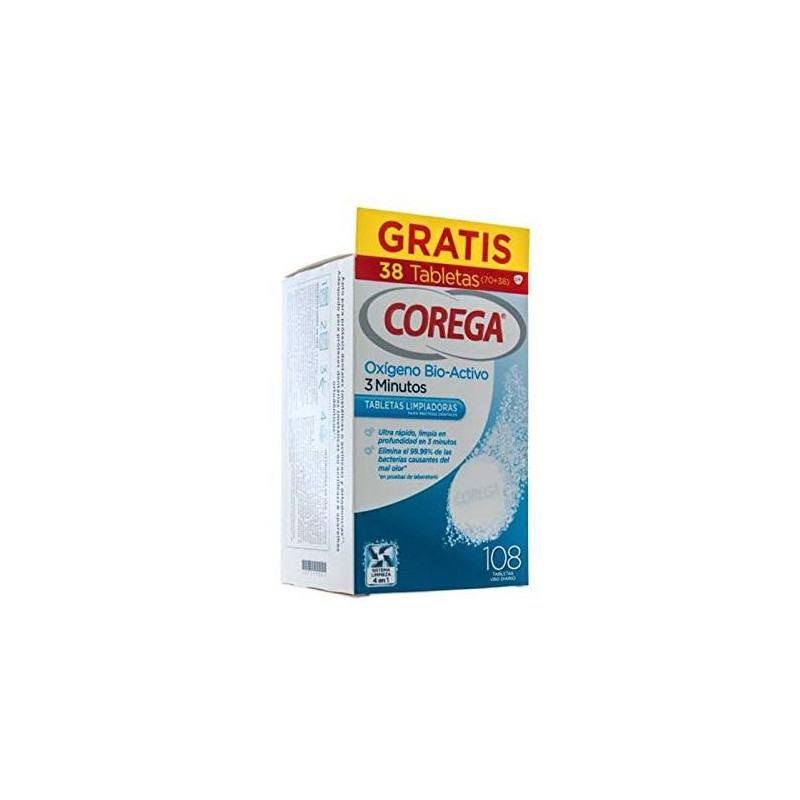 COREGA OXIGENO LIMPIEZA PROTESIS DENT 70+38 TABL