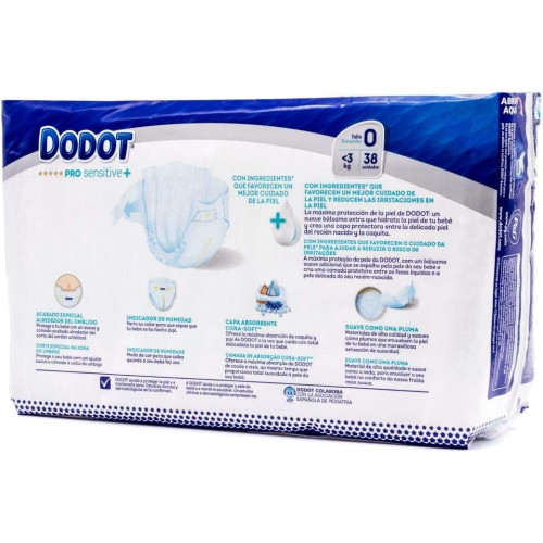 DODOT PAÑAL INFANTIL PRO SENSITIVE T- 0 3 KG 38