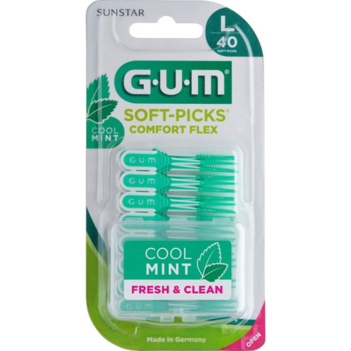 GUM SOFT PICKS COMFORT FLEX  L  40UD COOL MINT