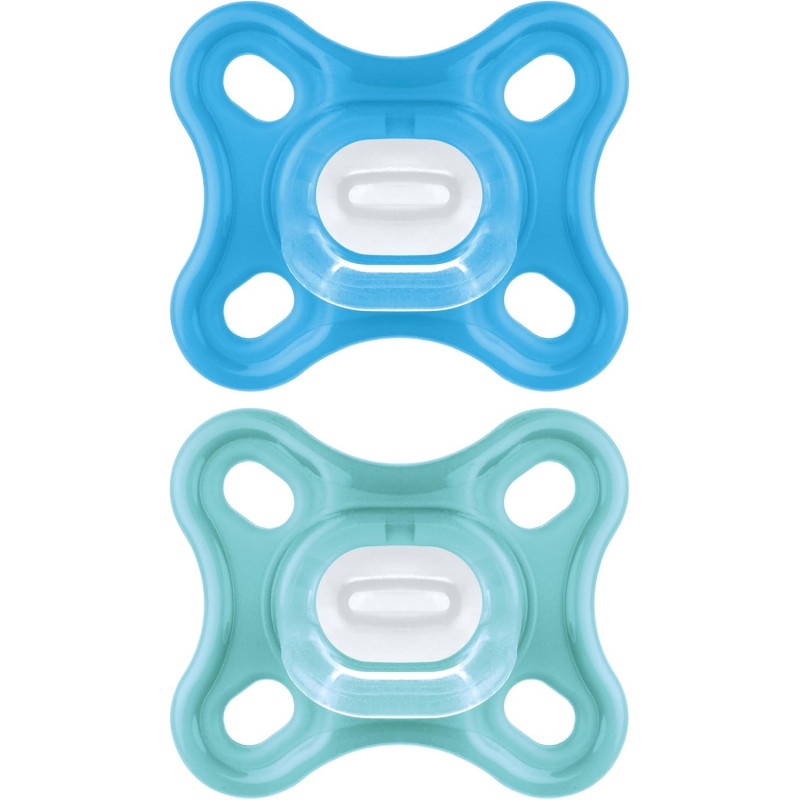 MAM CHUPETE SILICONA COMFORT A 0-3 MESES PACK 2 UN TONOS AZULES
