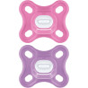 MAM CHUPETE SILICONA  COMFORT 0-3 MESES PACK DOBLE ROSA + MORADO