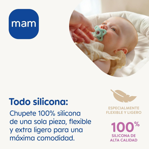 MAM CHUPETE SILICONA COMFORT 0-3 M 2UD AZUL