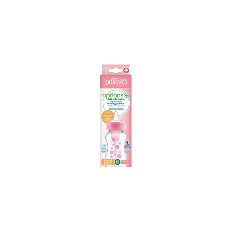DR BROWNS BIBERON TETINA ANCH 270 ML ROSA FLORES