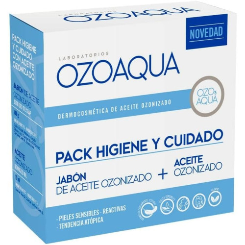 OZOAQUA PACK HIGIENE Y CUIDADO ACEITE OZONIZADO 15ML + JABON PASTILLA 100G