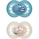 MAM ORIGINAL CHUPETE SILICONA FISIOLOGICO +6M PACK 2UD AZUL + GRIS CLARO