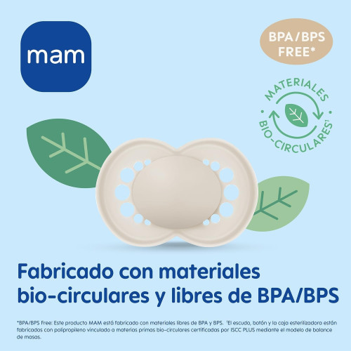 MAM ORIGINAL CHUPETE SILICONA FISIOLOGICO +6M PACK 2UD AZUL + GRIS CLARO