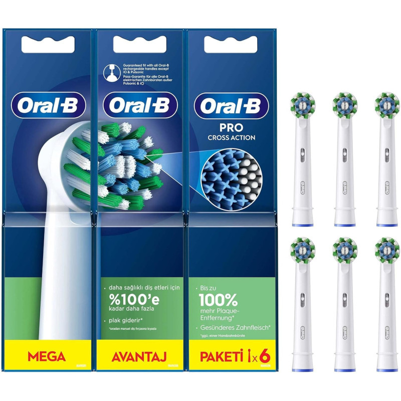 CEPILLO DENTAL ELECTRICO RECAMBIO ORAL-B PRO CROSS ACTION 3 XXL 6 UD