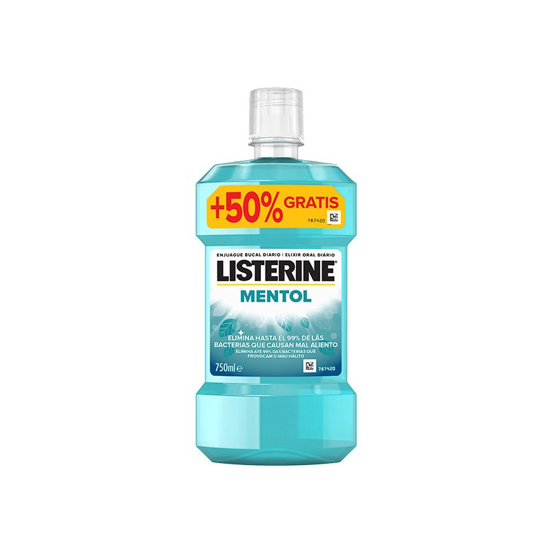 LISTERINE MENTOL SUAVE ZERO 750 ML PROMO 50% GRATIS