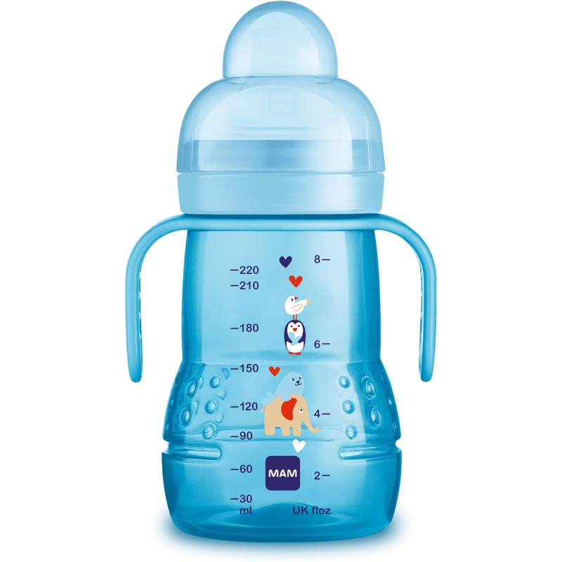 MAM BIBERON TRAINER +4M  AZUL 220 ML