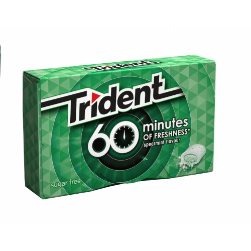 TRIDENT CHICLES 60 MINUTES HIERBABUENA