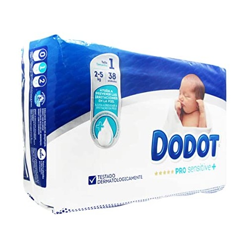 DODOT PAÑAL INFAN  PRO SENSITIVE T-1 2-5 KG 38 U