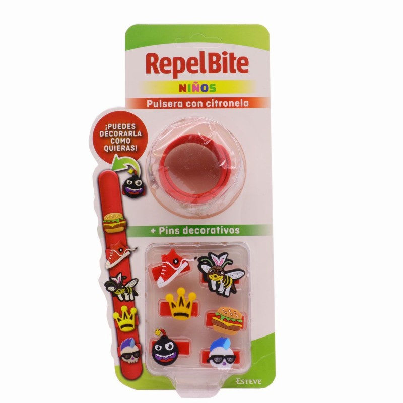 REPEL BITE NIÑOS PULSERA CON CITRONELA 1 ROJA