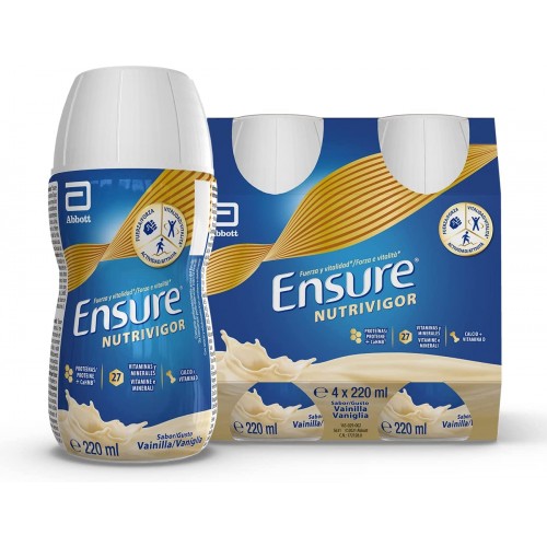 ENSURE NUTRIVIGOR VAINILLA  4 BOTES DE 220ML. TOTAL 880 ML