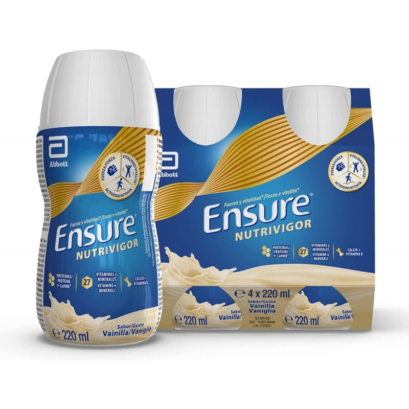 ENSURE NUTRIVIGOR VAINILLA  4 BOTES DE 220ML. TOTAL 880 ML