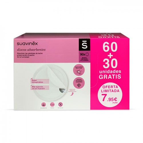 SUAVINEX DISCOS ABSORBENTES 60UD+30UD GRATIS