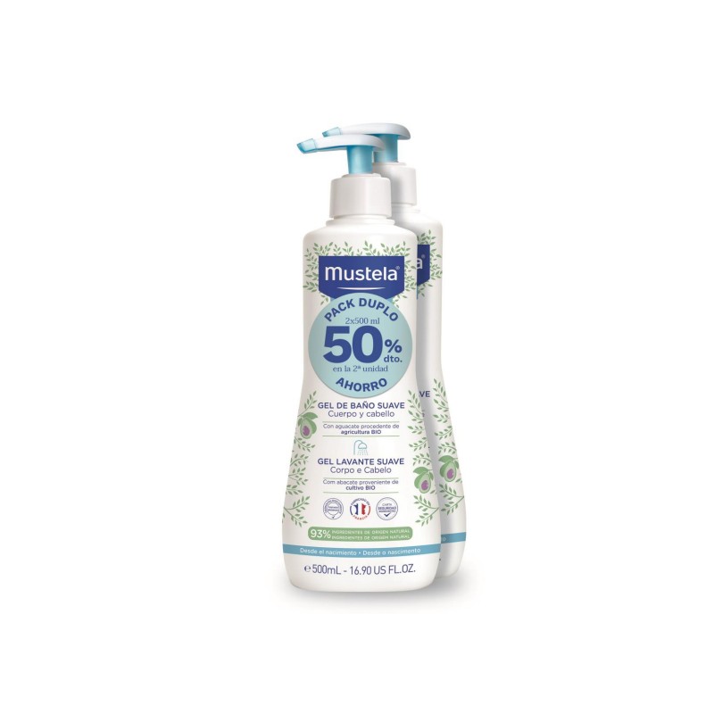 MUSTELA DUPLO GEL LAVANTE SUAVE 50 % DTO 2ª UD